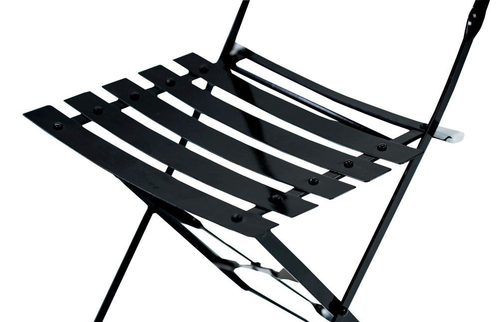 2-Piece Black Aluminum Outdoor Patio Folding Dining Chair Set