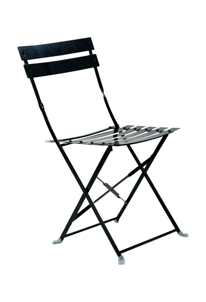 2-Piece Black Aluminum Outdoor Patio Folding Dining Chair Set
