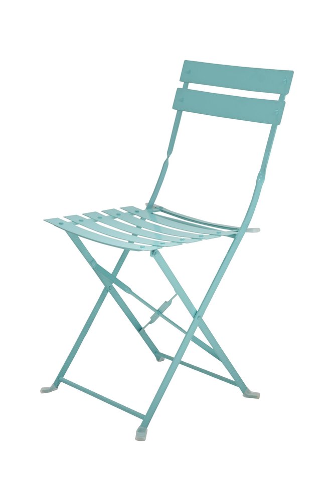 2-Piece Aqua Blue Aluminum Outdoor Patio Folding Dining Chair Set