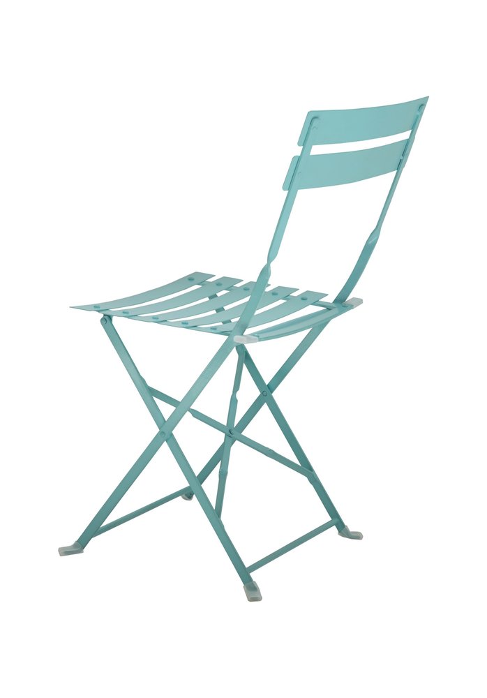 2-Piece Aqua Blue Aluminum Outdoor Patio Folding Dining Chair Set
