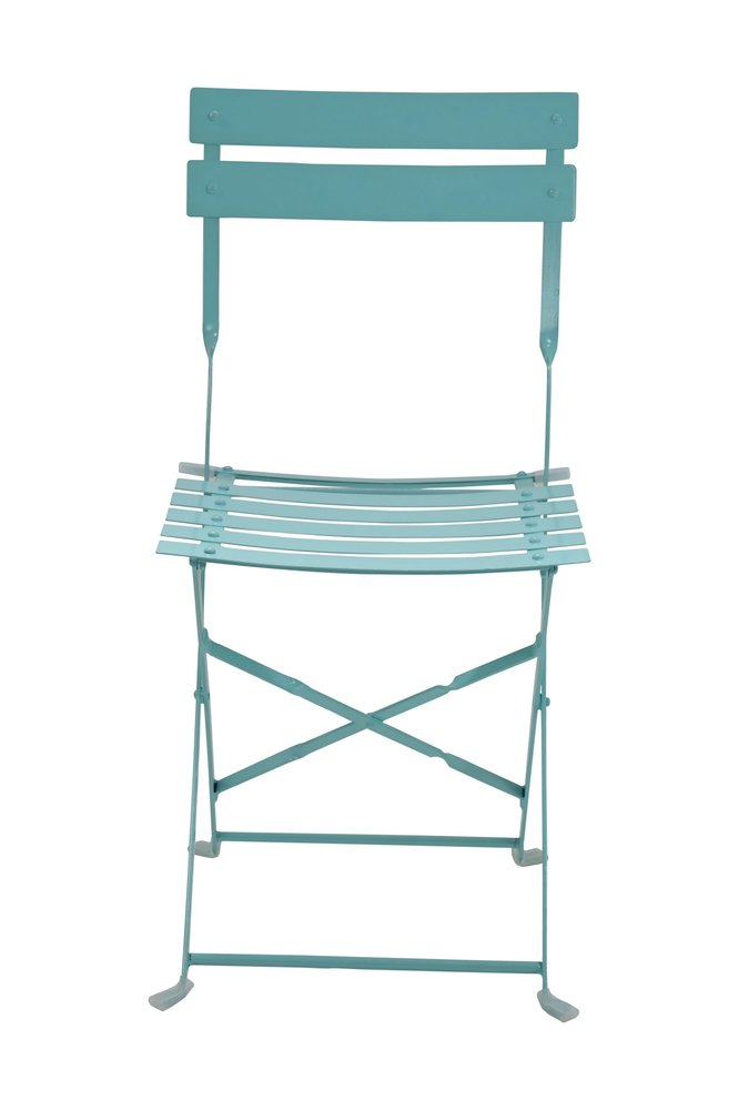 2-Piece Aqua Blue Aluminum Outdoor Patio Folding Dining Chair Set