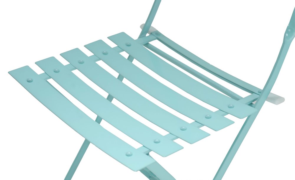 2-Piece Aqua Blue Aluminum Outdoor Patio Folding Dining Chair Set