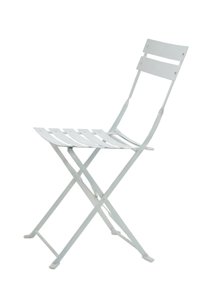 2-Piece White Aluminum Outdoor Patio Folding Dining Chair Set