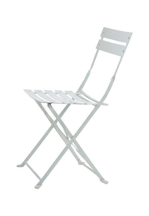 2-Piece White Aluminum Outdoor Patio Folding Dining Chair Set