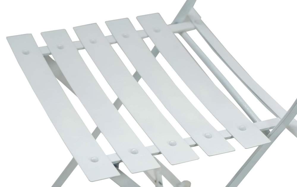 2-Piece White Aluminum Outdoor Patio Folding Dining Chair Set