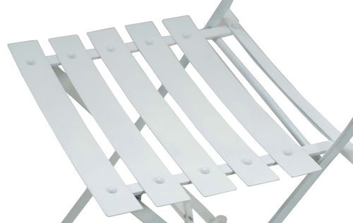 2-Piece White Aluminum Outdoor Patio Folding Dining Chair Set