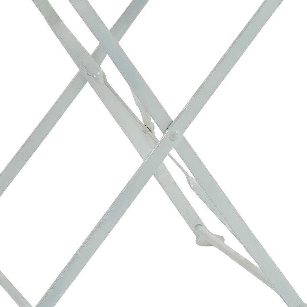 2-Piece White Aluminum Outdoor Patio Folding Dining Chair Set