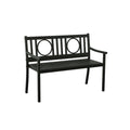 45" Black Metal Geometric Back Garden Patio Outdoor Garden Bench