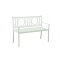 45" White Metal Garden Patio Outdoor Garden Bench