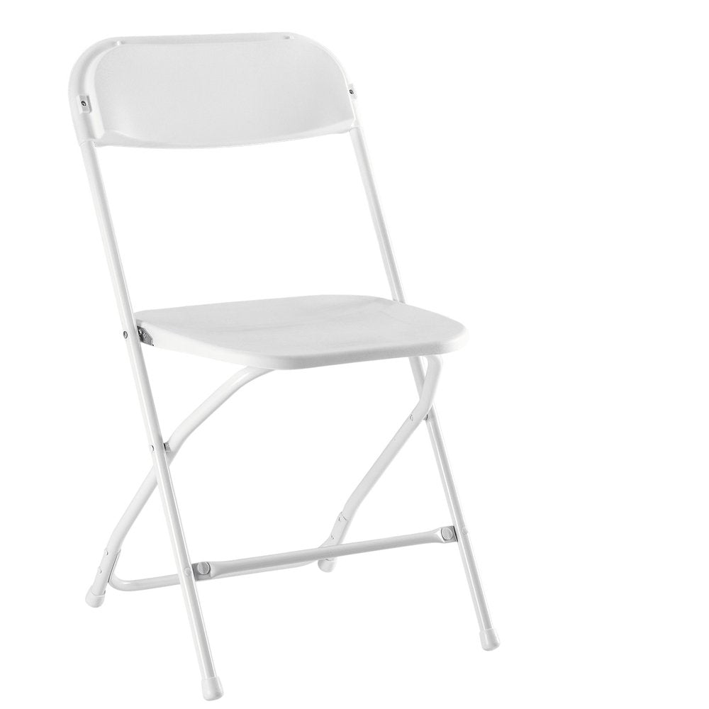 4-Piece White Metal Outdoor Patio Folding Stacking Dining Chair Set