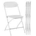 4-Piece White Metal Outdoor Patio Folding Stacking Dining Chair Set