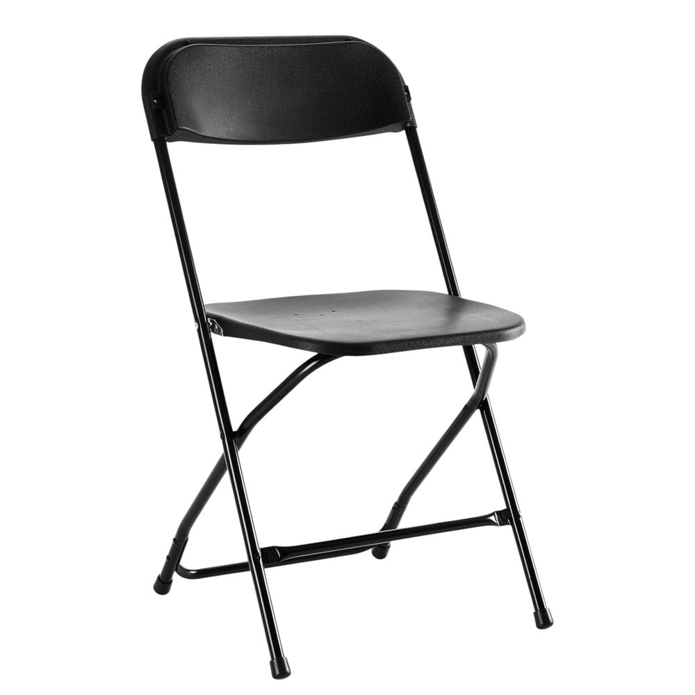 4-Piece Black Metal Outdoor Patio Folding Stacking Dining Chair Set