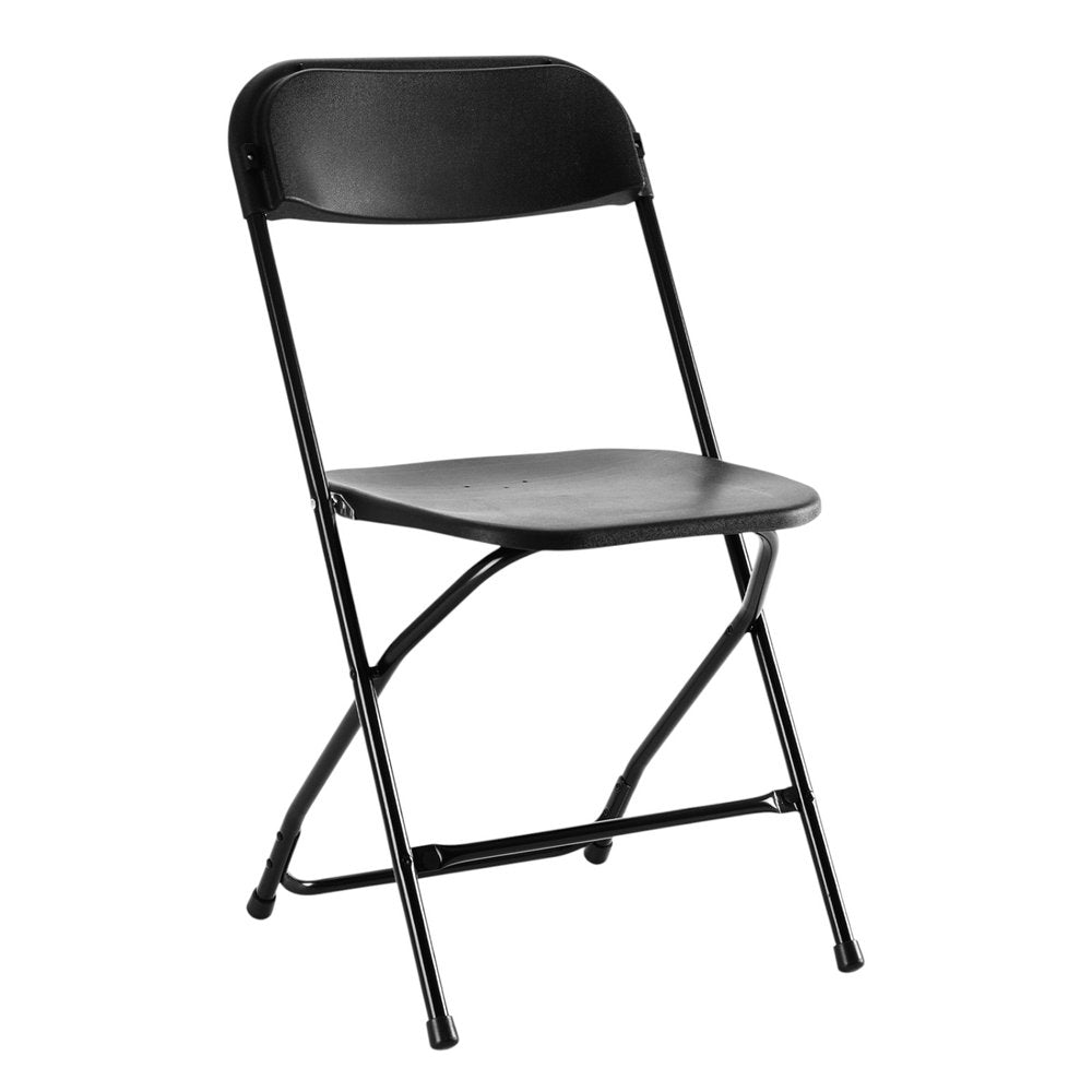 6-Piece Black Metal Outdoor Patio Folding Stacking Dining Chair Set