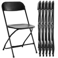 6-Piece Black Metal Outdoor Patio Folding Stacking Dining Chair Set