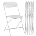 6-Piece White Metal Outdoor Patio Folding Stacking Dining Chair Set