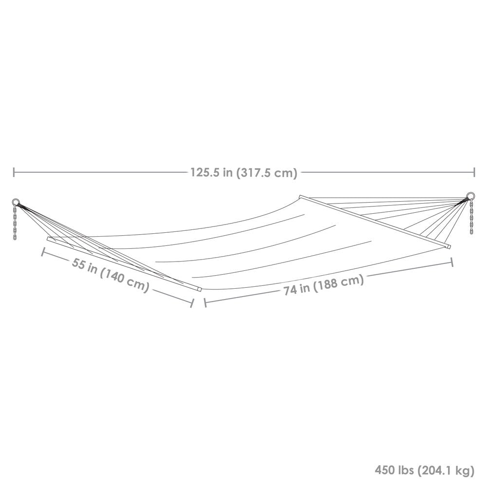 Aqua & Lime Green Striped Double Hammock - Outdoor Patio Hammock