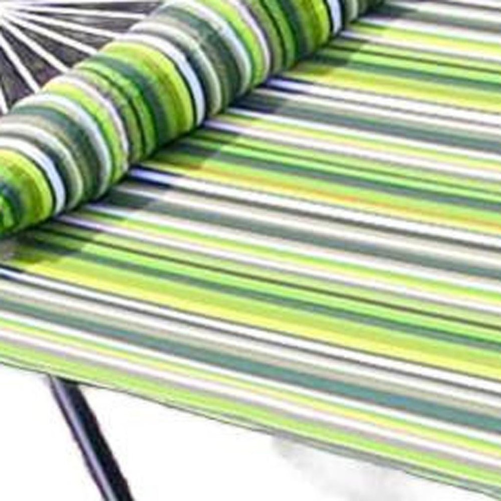 Green & Yellow Striped Double Hammock - Outdoor Patio Hammock