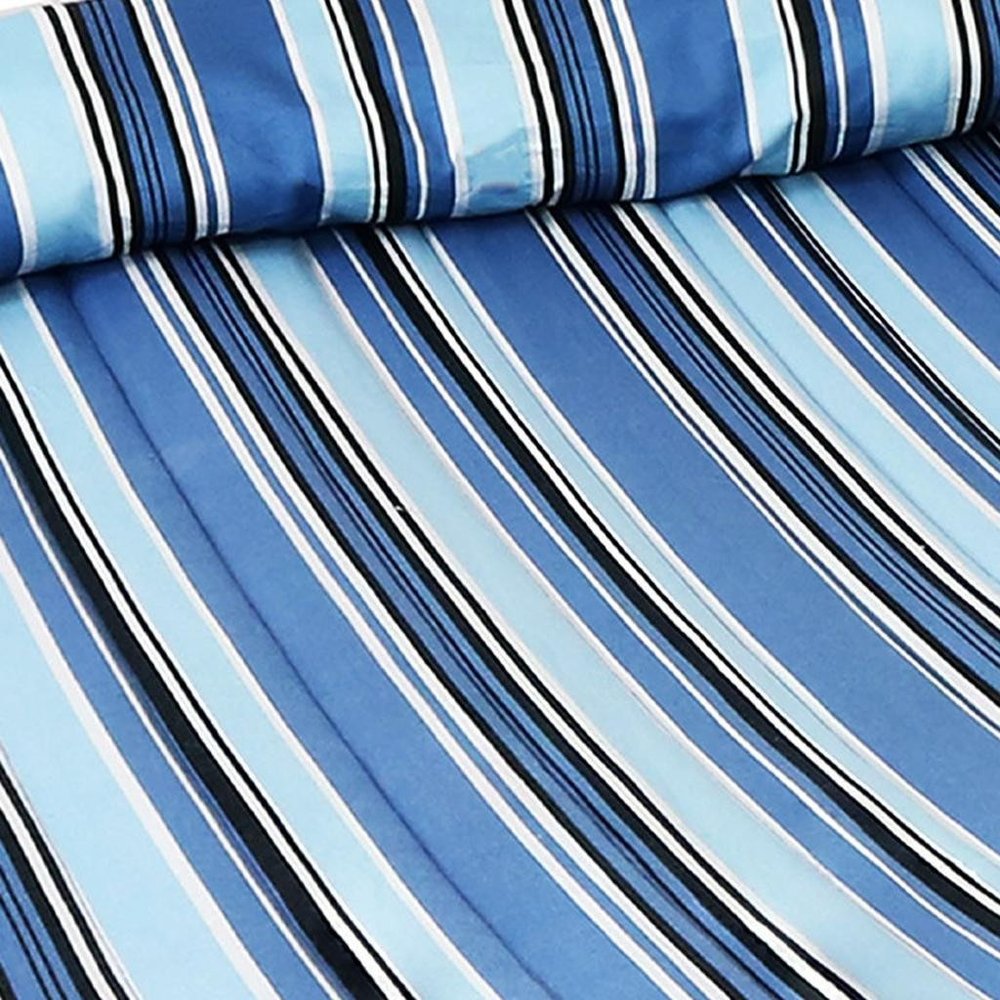 Light Blue & Dark Blue Striped Double Hammock - Outdoor Patio Hammock