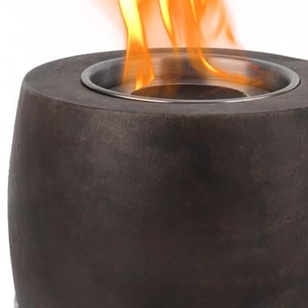 8000 BTU 7" Black Stainless steel Bio-ethanol fuel Portable Round Outdoor Fire Pit