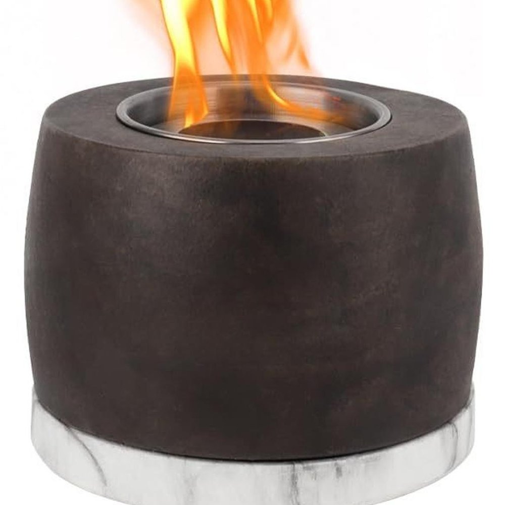 8000 BTU 7" Black Stainless steel Bio-ethanol fuel Portable Round Outdoor Fire Pit