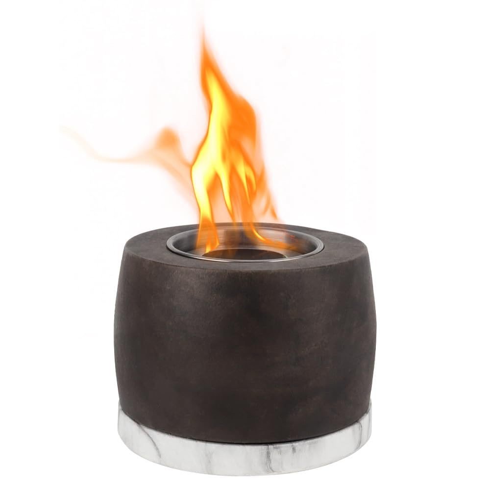 8000 BTU 7" Black Stainless steel Bio-ethanol fuel Portable Round Outdoor Fire Pit