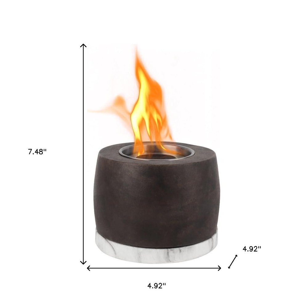 8000 BTU 7" Black Stainless steel Bio-ethanol fuel Portable Round Outdoor Fire Pit