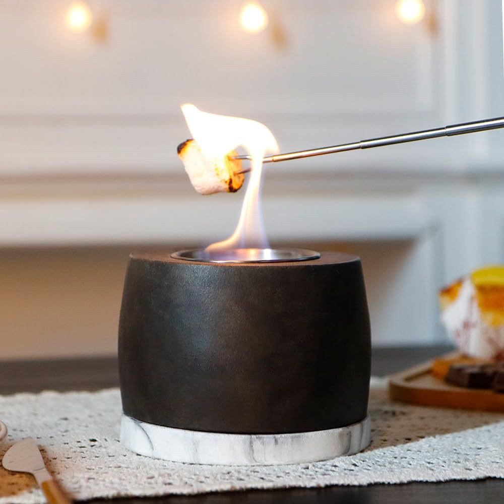 8000 BTU 7" Black Stainless steel Bio-ethanol fuel Portable Round Outdoor Fire Pit