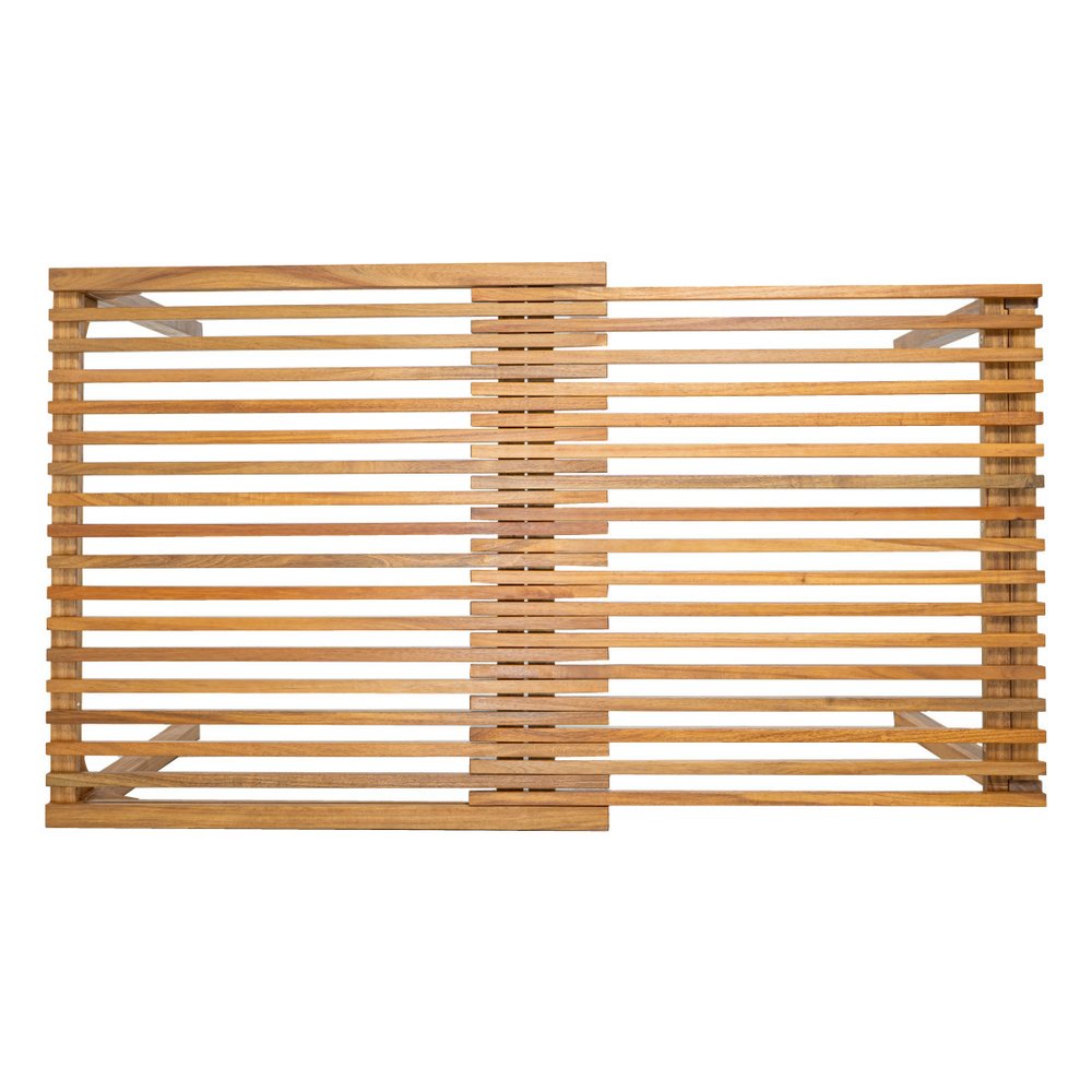 60" Natural Solid Wood Extendable Outdoor Patio Dining Table