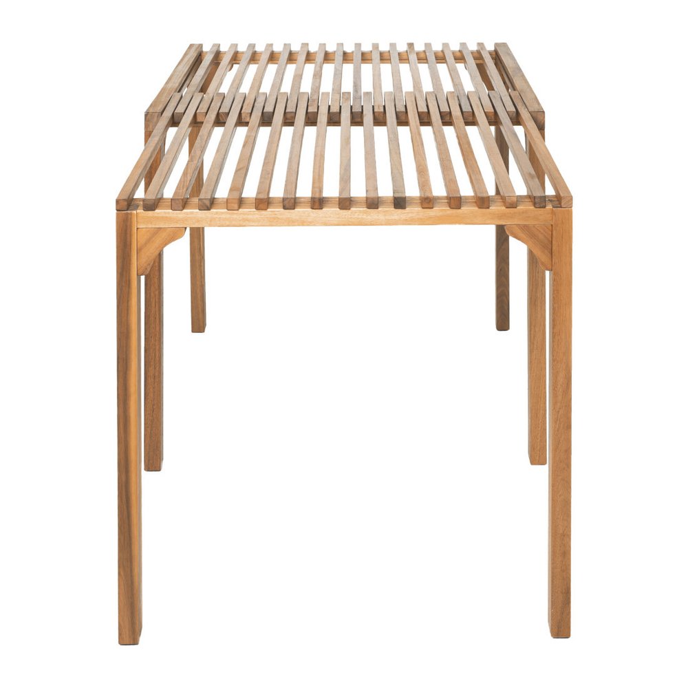 60" Natural Solid Wood Extendable Outdoor Patio Dining Table