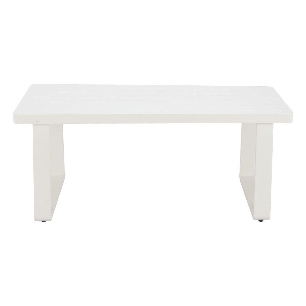 43" White Aluminum Outdoor Patio Coffee Table