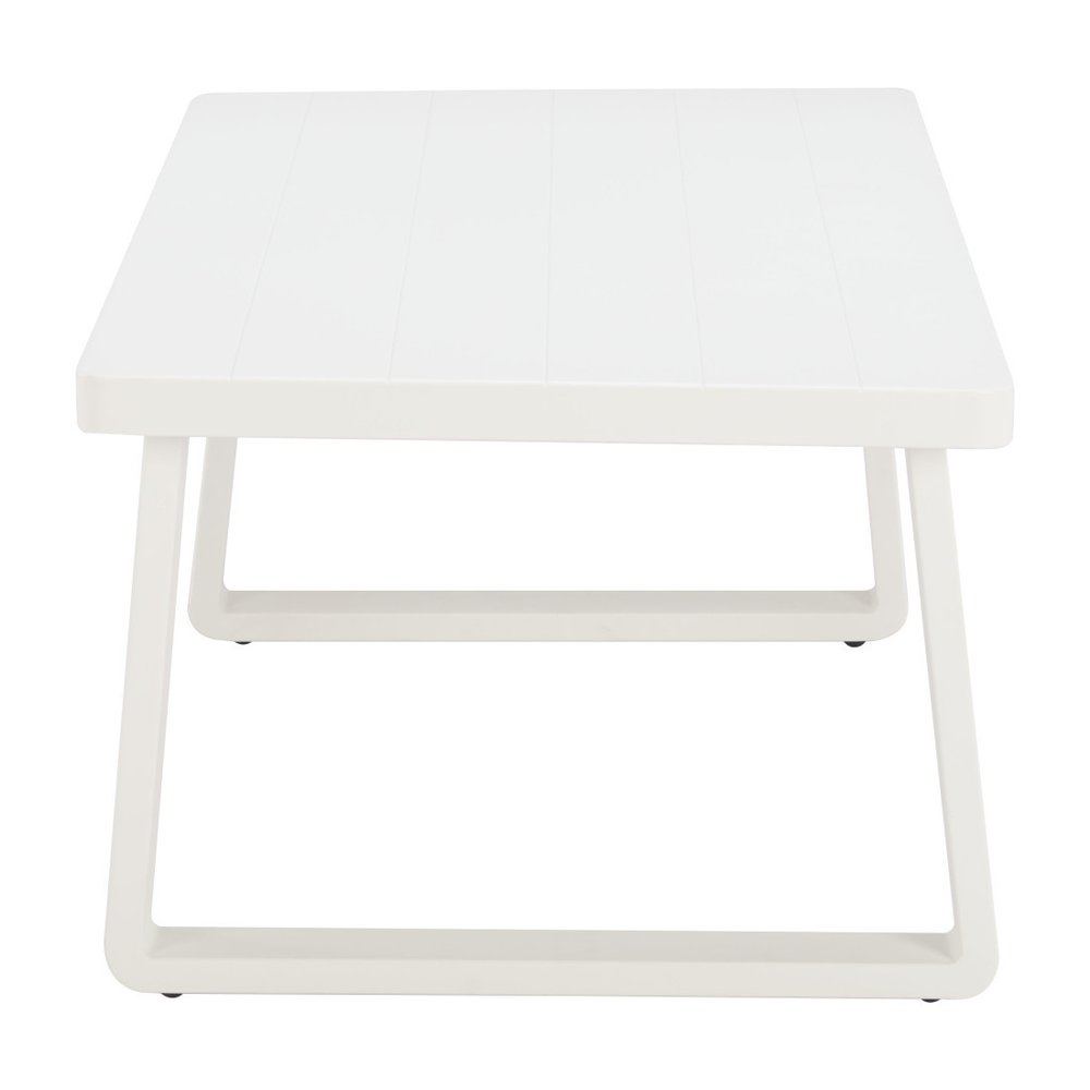 43" White Aluminum Outdoor Patio Coffee Table