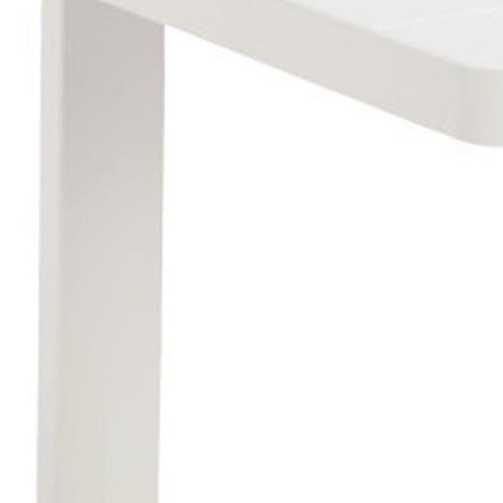 43" White Aluminum Outdoor Patio Coffee Table