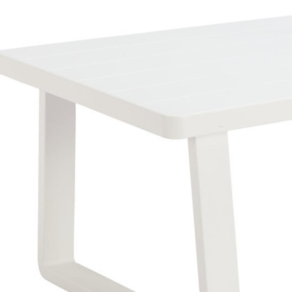 43" White Aluminum Outdoor Patio Coffee Table