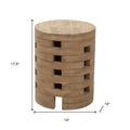 14" Natural Solid Wood Round Outdoor Patio Side Table