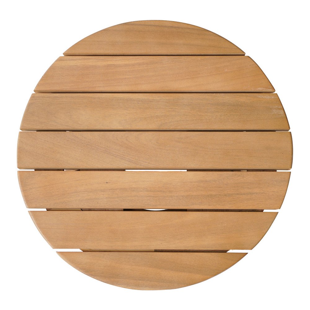 16" Natural Solid Wood Round Outdoor Patio Side Table