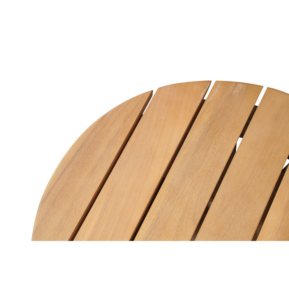 16" Natural Solid Wood Round Outdoor Patio Side Table