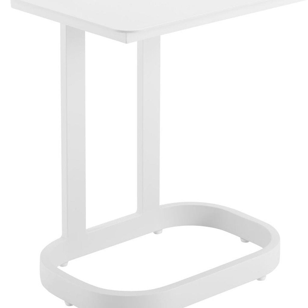 22" White Aluminum Outdoor Patio Side Table
