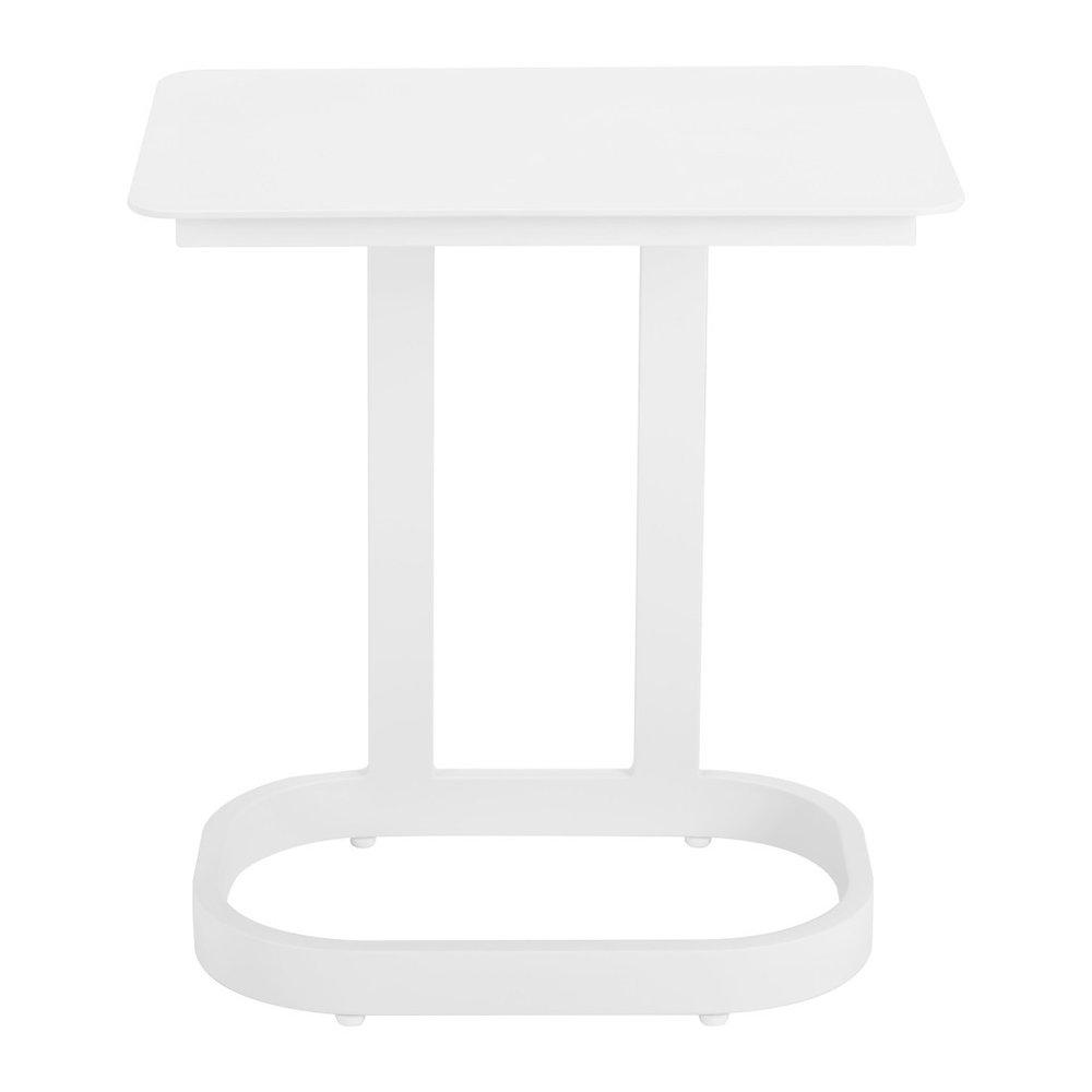 22" White Aluminum Outdoor Patio Side Table