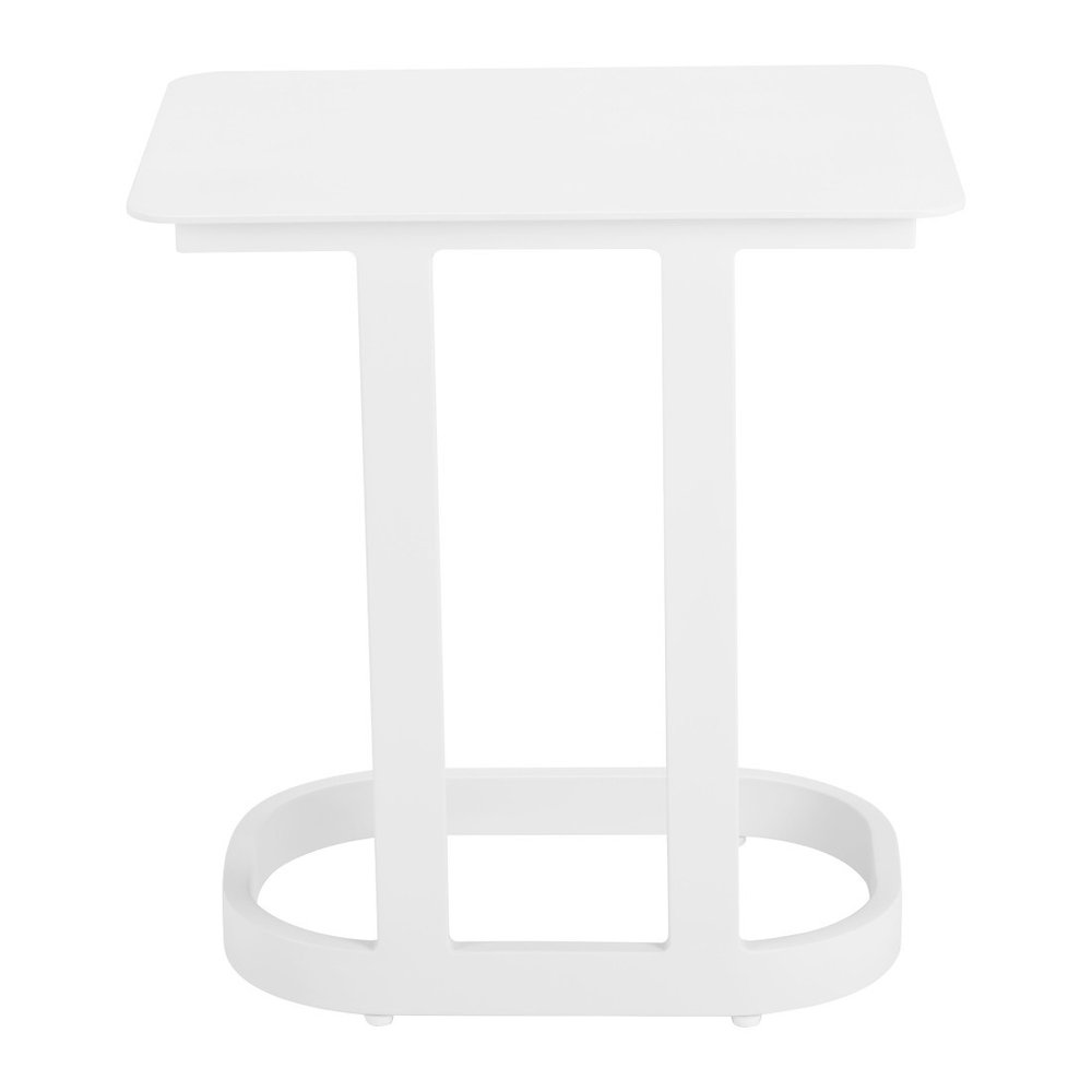 22" White Aluminum Outdoor Patio Side Table