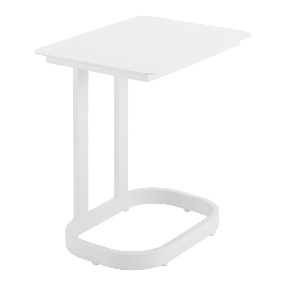 22" White Aluminum Outdoor Patio Side Table