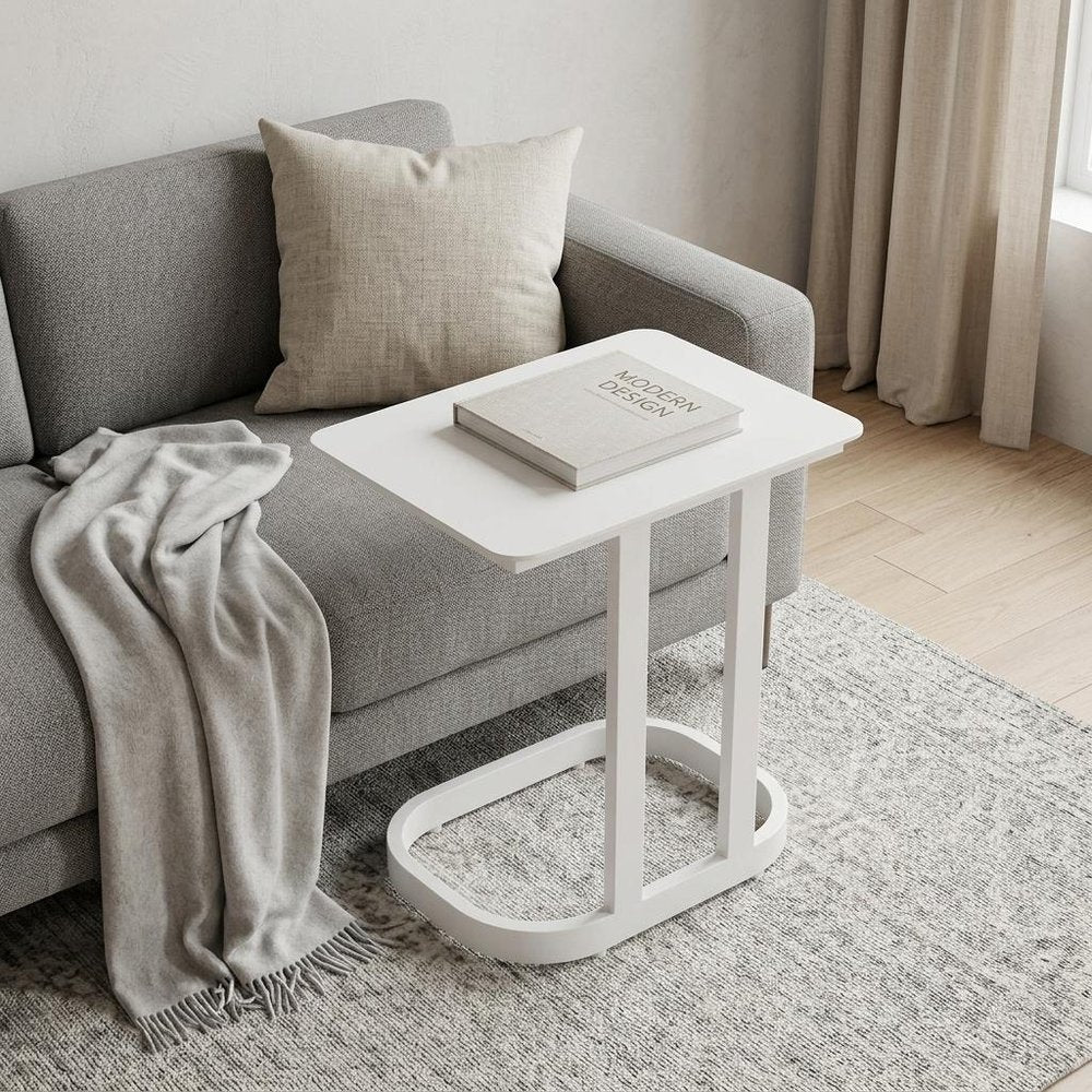 22" White Aluminum Outdoor Patio Side Table