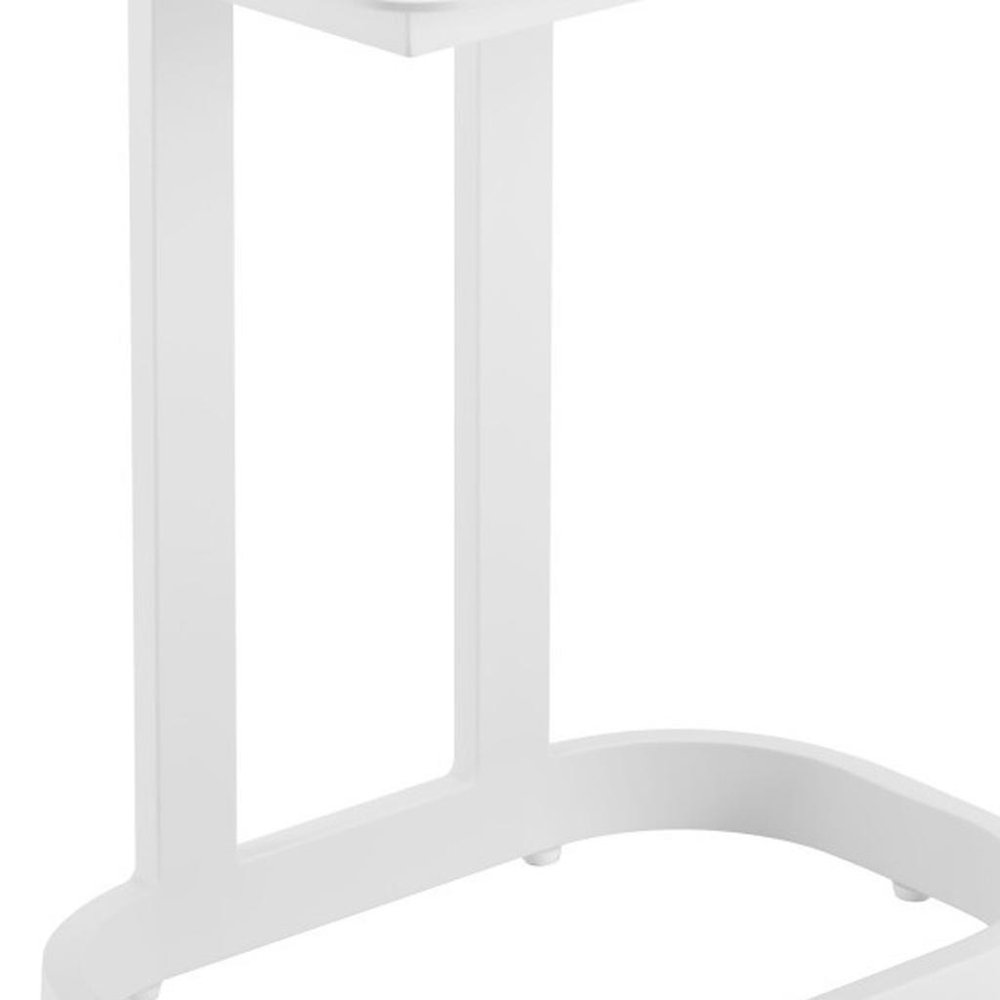 22" White Aluminum Outdoor Patio Side Table