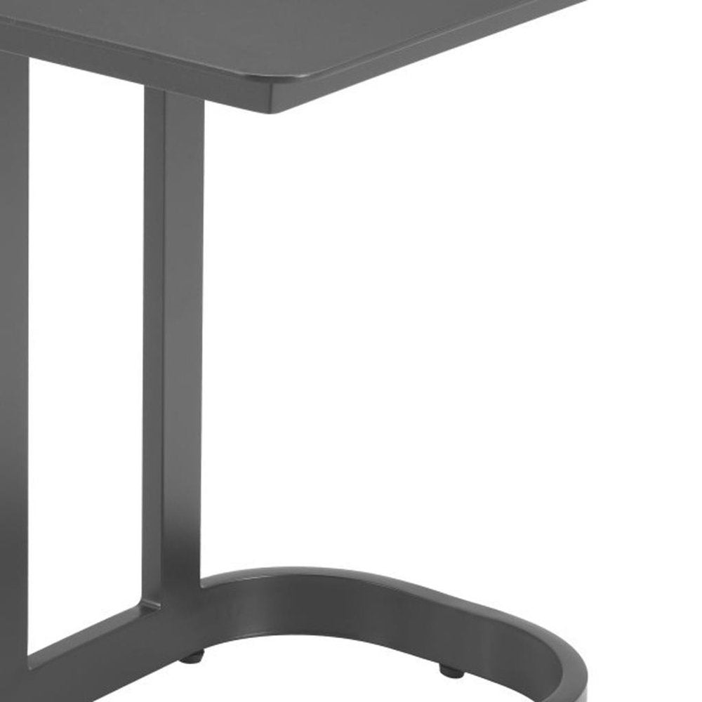 22" Black Aluminum Outdoor Patio Side Table