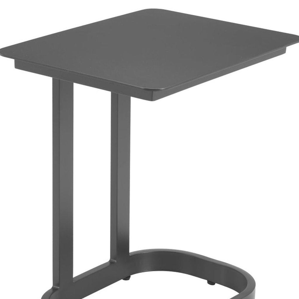 22" Black Aluminum Outdoor Patio Side Table