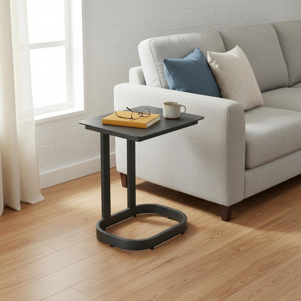 22" Black Aluminum Outdoor Patio Side Table