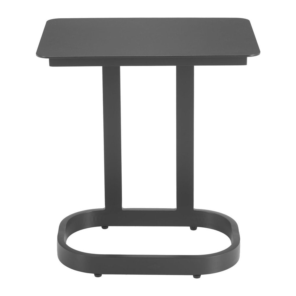 22" Black Aluminum Outdoor Patio Side Table