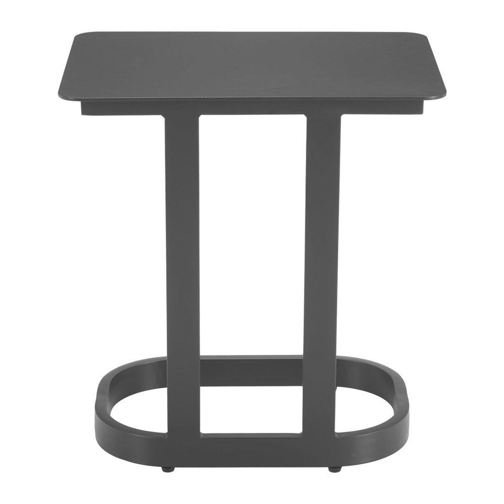 22" Black Aluminum Outdoor Patio Side Table