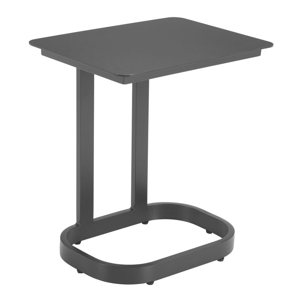 22" Black Aluminum Outdoor Patio Side Table
