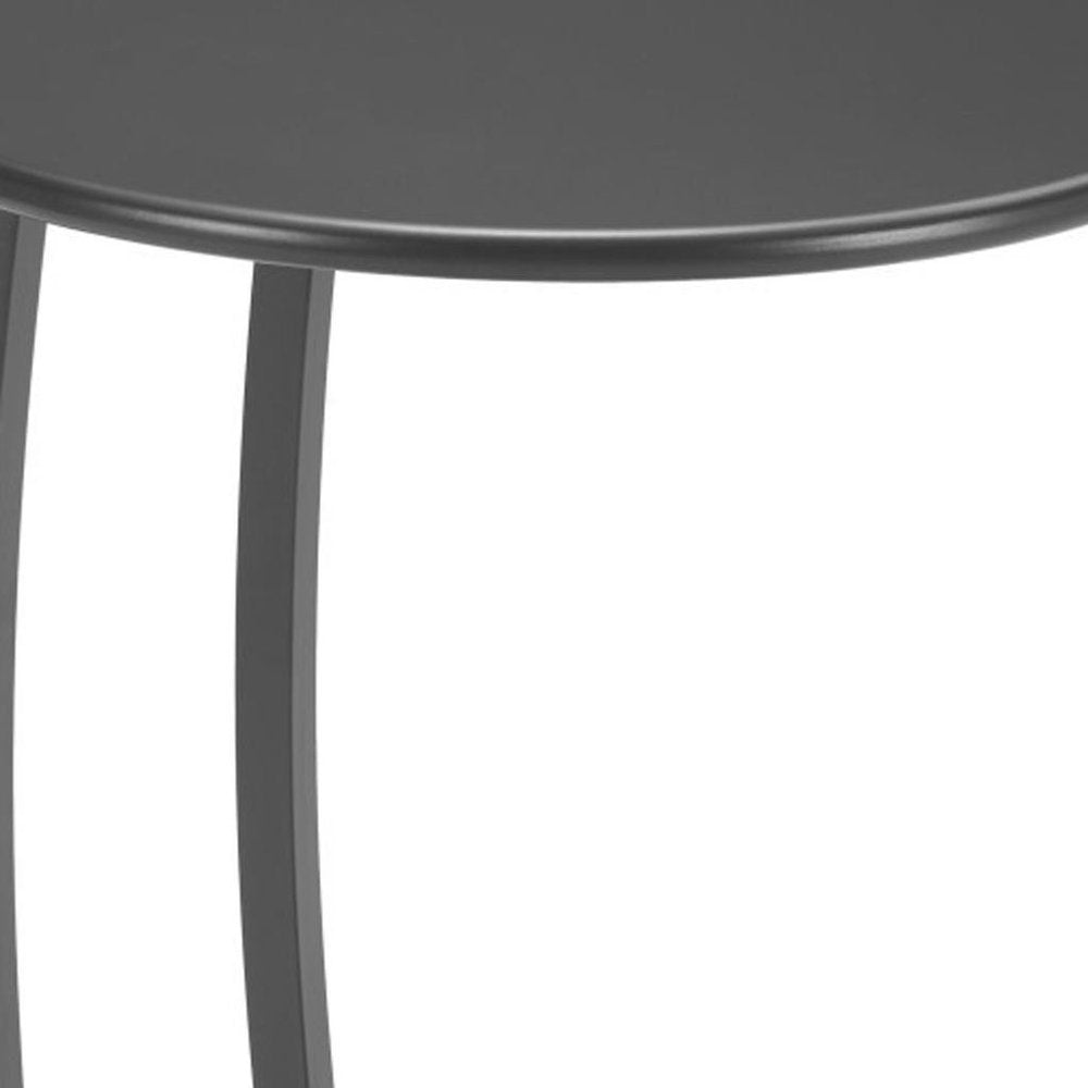 20" Black Aluminum Round Outdoor Patio Side Table
