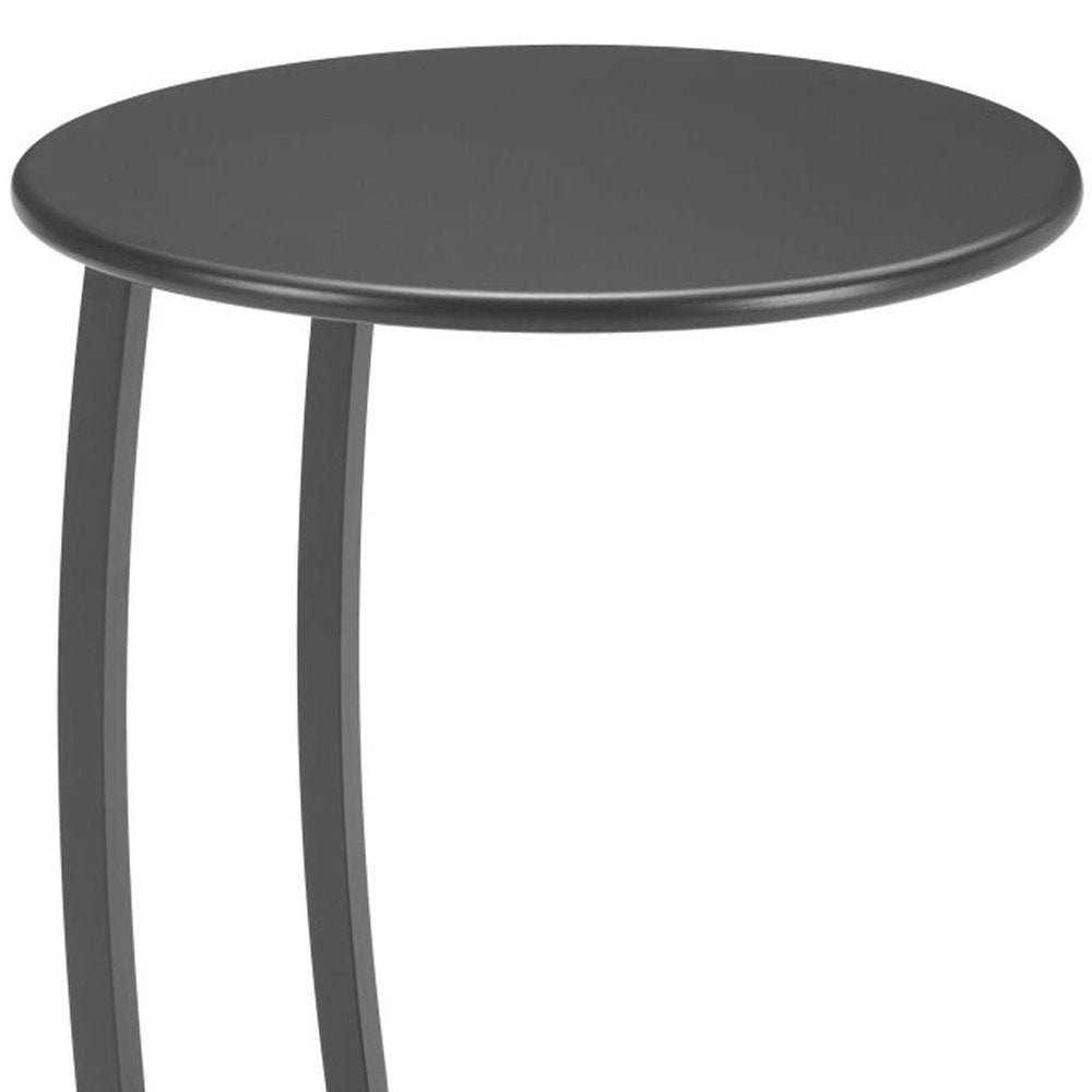 20" Black Aluminum Round Outdoor Patio Side Table